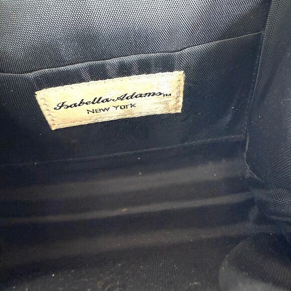 Isabella Adams New York Black Patent Crystal Embellished Evening Clutch - Picture 6 of 9